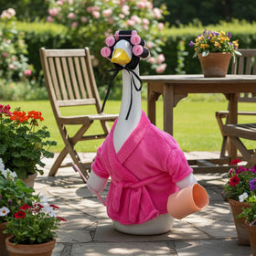 POZMTIORE Goose outfit on patio scene inspires charming porch display.