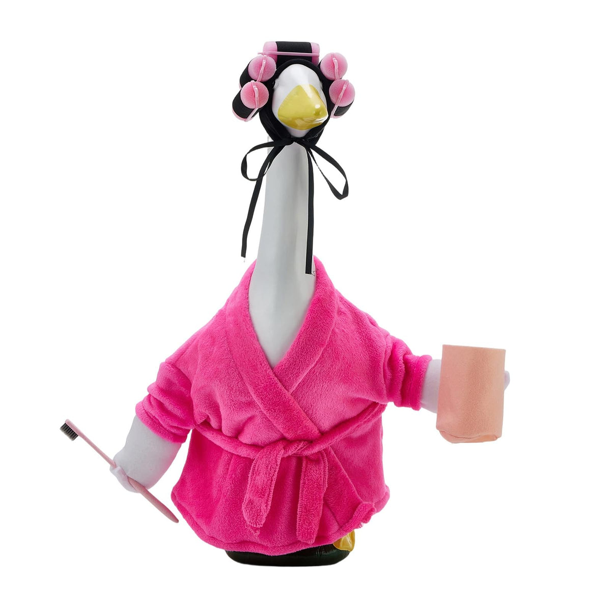 POZMTIORE Lady Goose bathrobe with tie closure for easy porch decor.