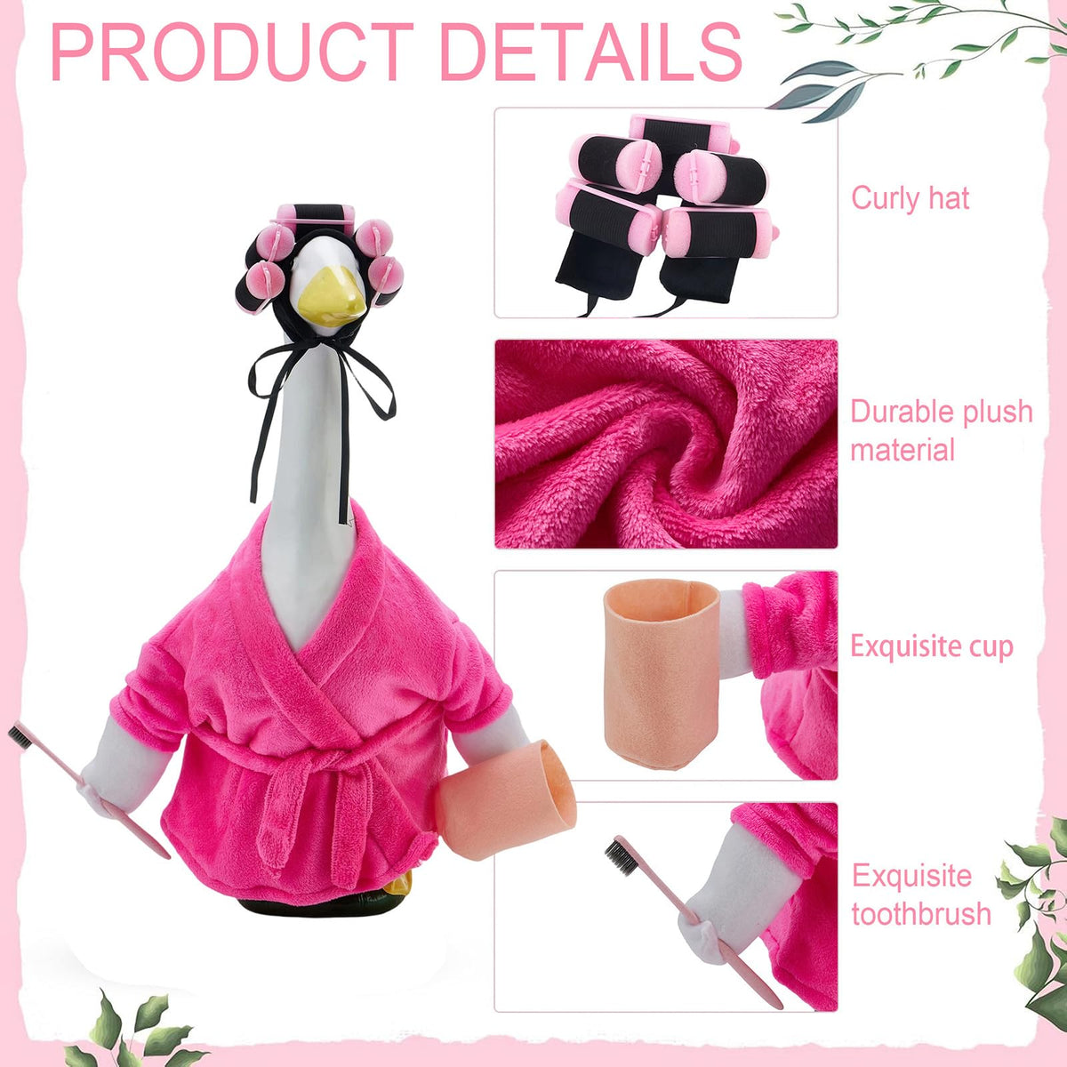 POZMTIORE Goose toothbrush and cup accessories for playful grooming detail.