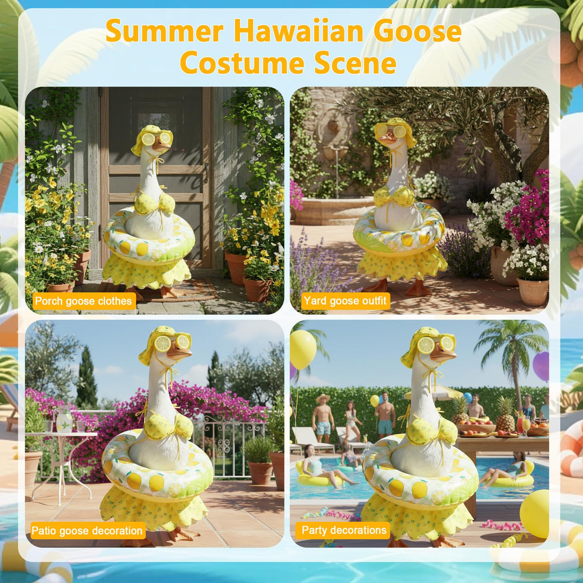 POZMTIORE lemon slice sunglasses add whimsy and sun-ready vibe.
