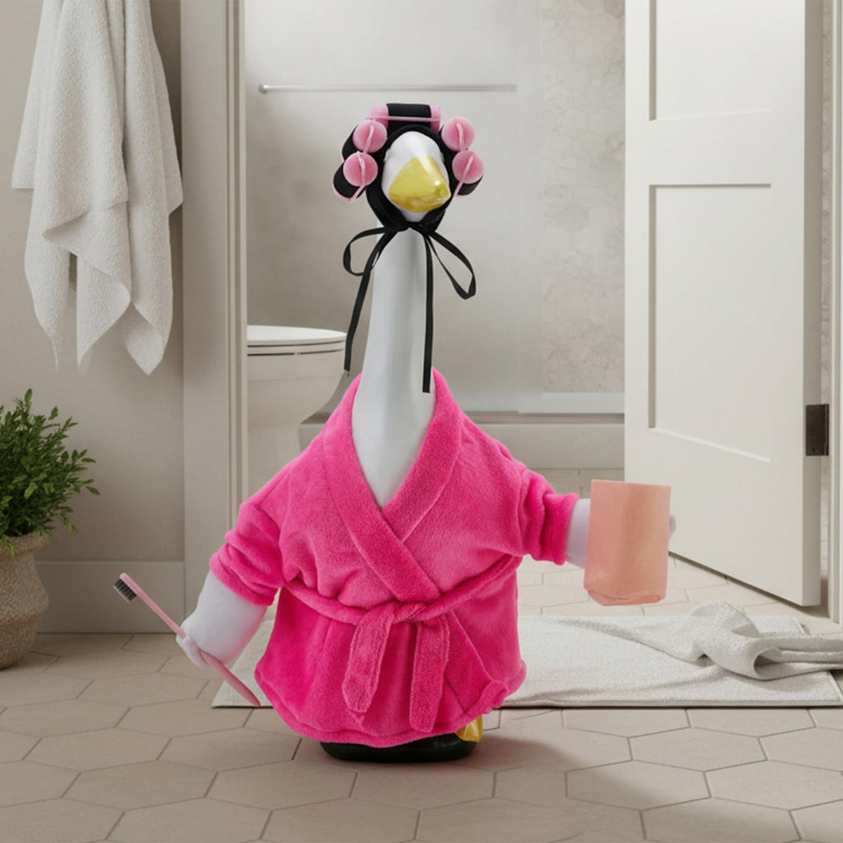POZMTIORE Porch goose decor kit enhances outdoor garden charm.