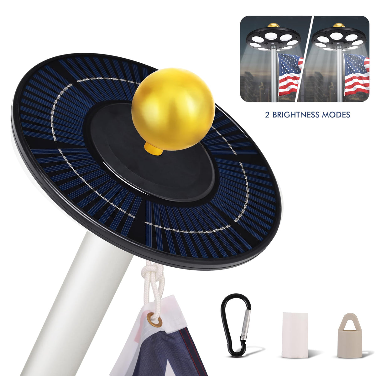 PPQ flag pole light auto dusk-to-dawn mode for reliable evening visibility