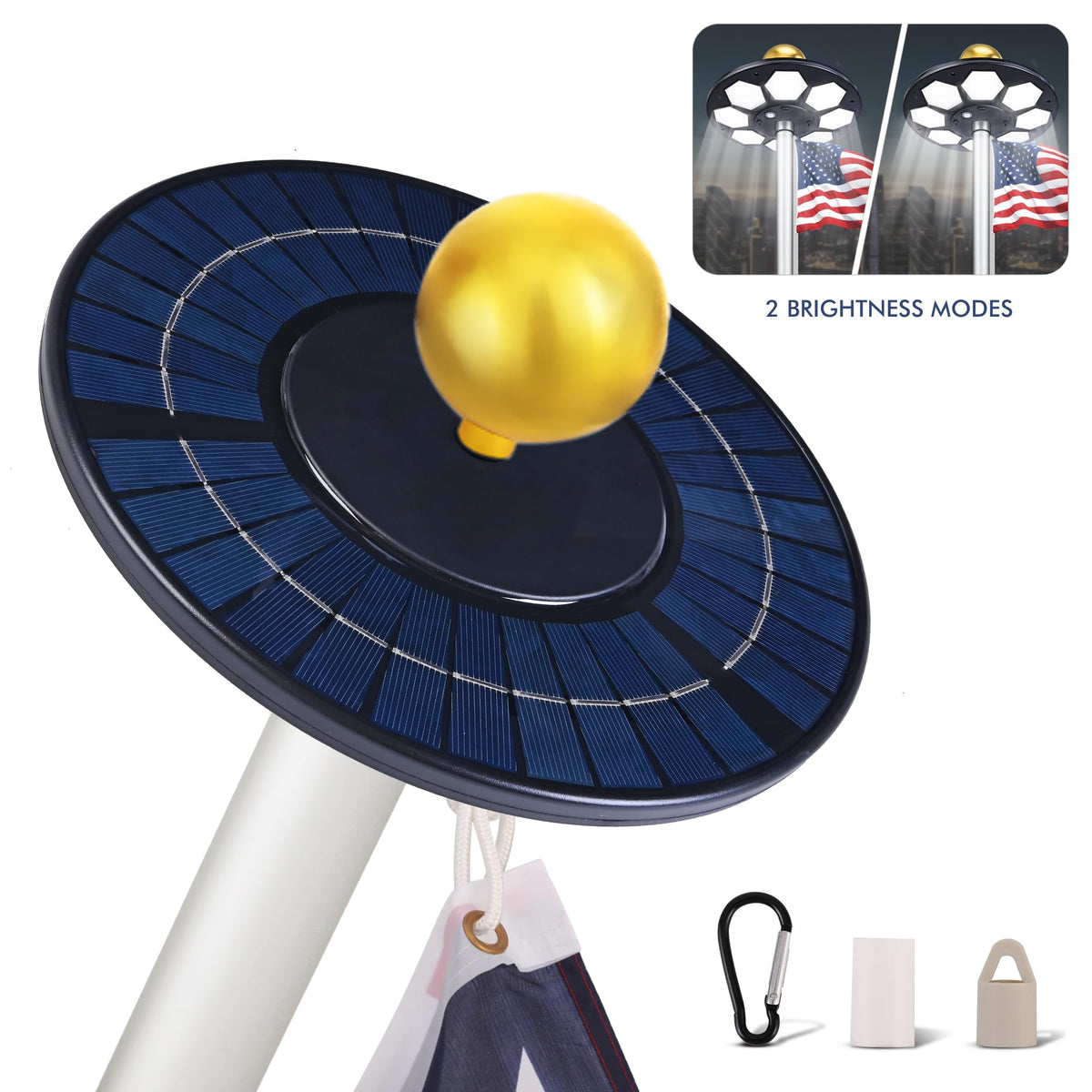 PPQ flagpole light with auto on/off for effortless outdoor lighting on 15-25 ft poles.