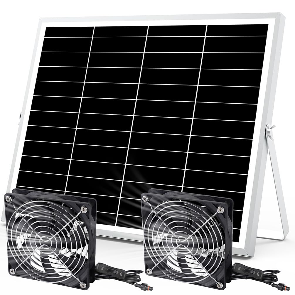 pqins 5 inch solar powered fan front view for compact space cooling