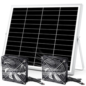 pqins 5 inch solar powered fan front view for compact space cooling