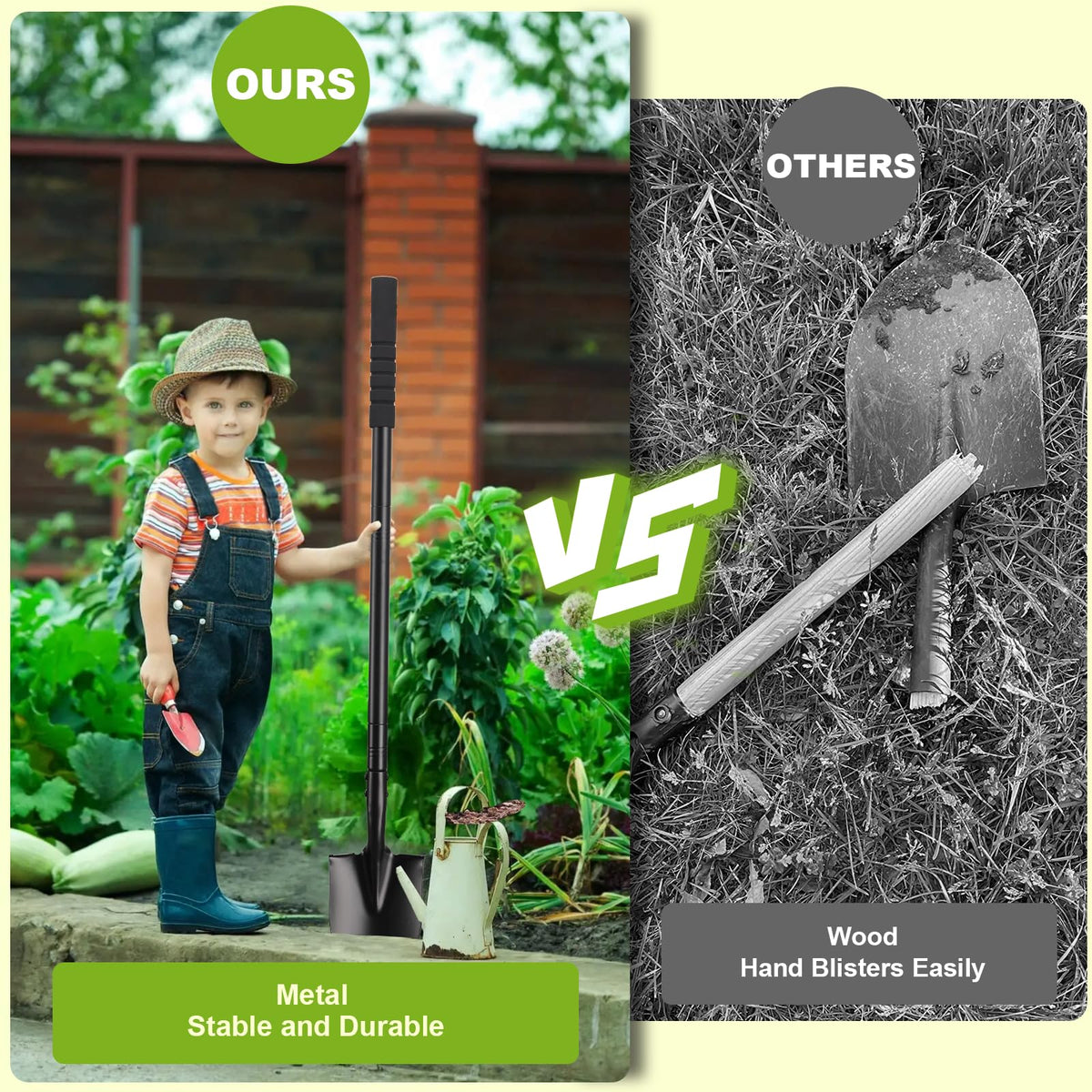 Pragmatist small shovel with ergonomic handle offers comfortable grip for extended digging.
