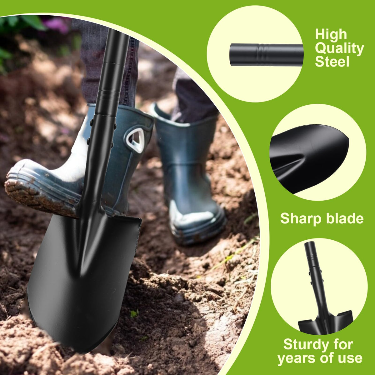 Pragmatist small shovel moves soil and mulch efficiently during garden projects.