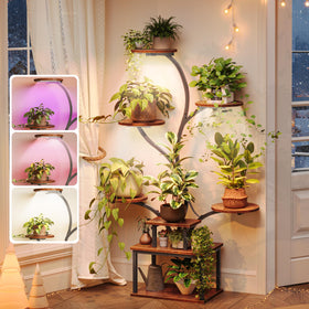 PRAISUN 51-inch plant stand with grow lights offering year-round lighting for greens
