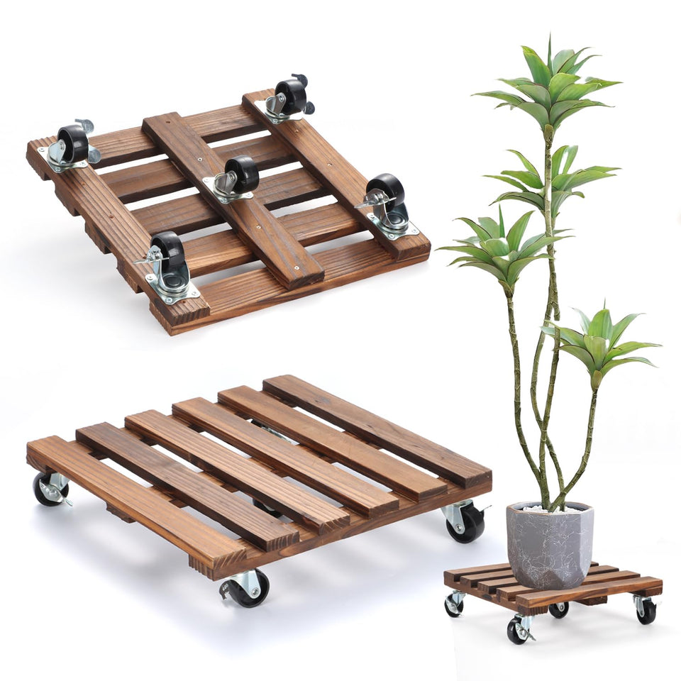PRAQECZ 14-inch plant stand with wheels for easy mobility of heavy pots