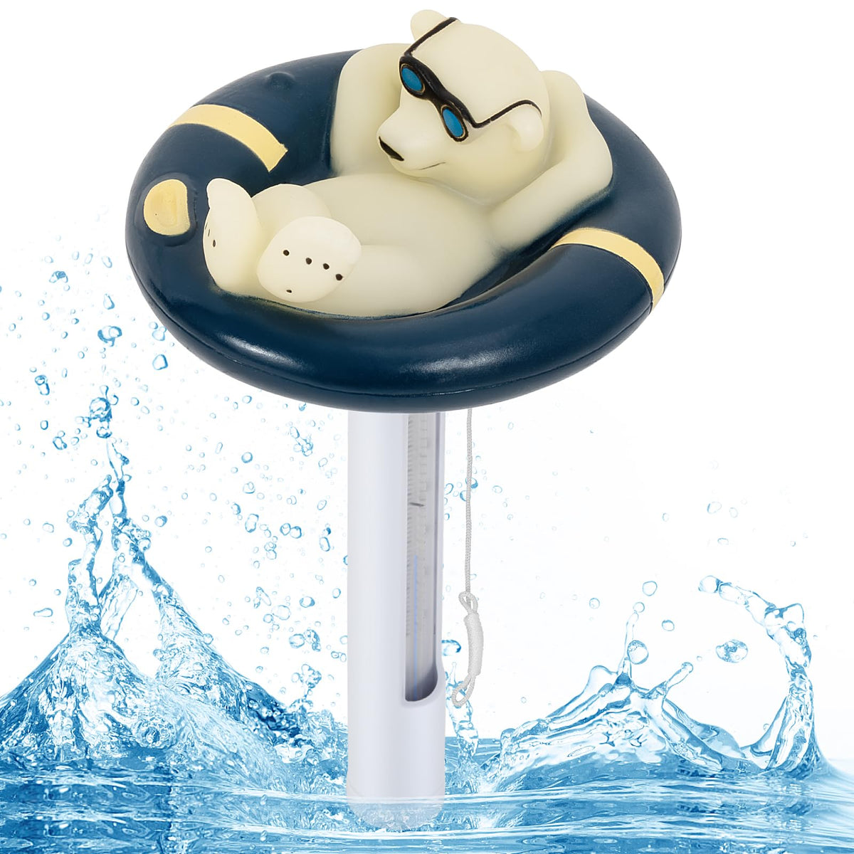 PRASBURR pool thermometer floating with easy-read display for pools and hot tubs.