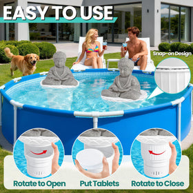PRAXXIS large-capacity chlorine floater holding multiple disks