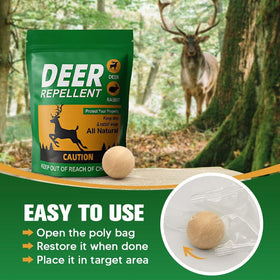 PRBSOQ deer repellent balls guard vegetable patches up to 60 days.