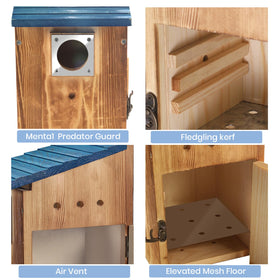 Predimeza garden decor bird house adds charm and invites birds.