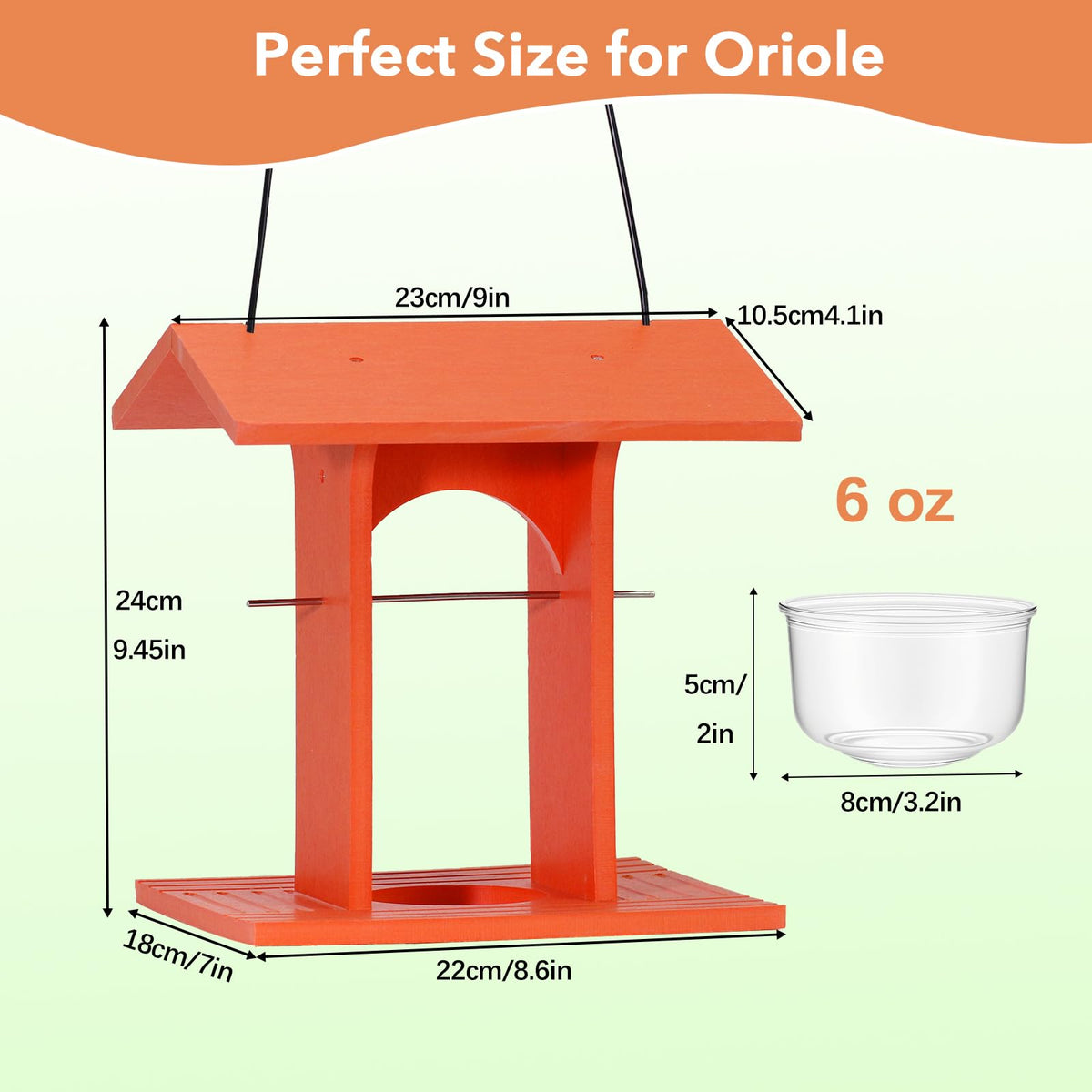 Predimeza Oriole Feeder dual feeding design supports jelly and nectar