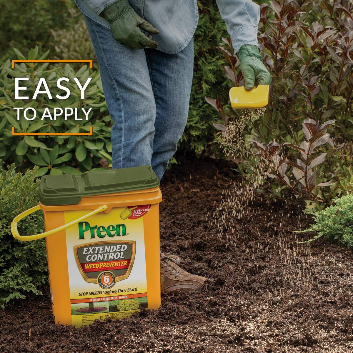 Large yard with Preen Extended Control Weed Preventer covering 2,245 sq ft