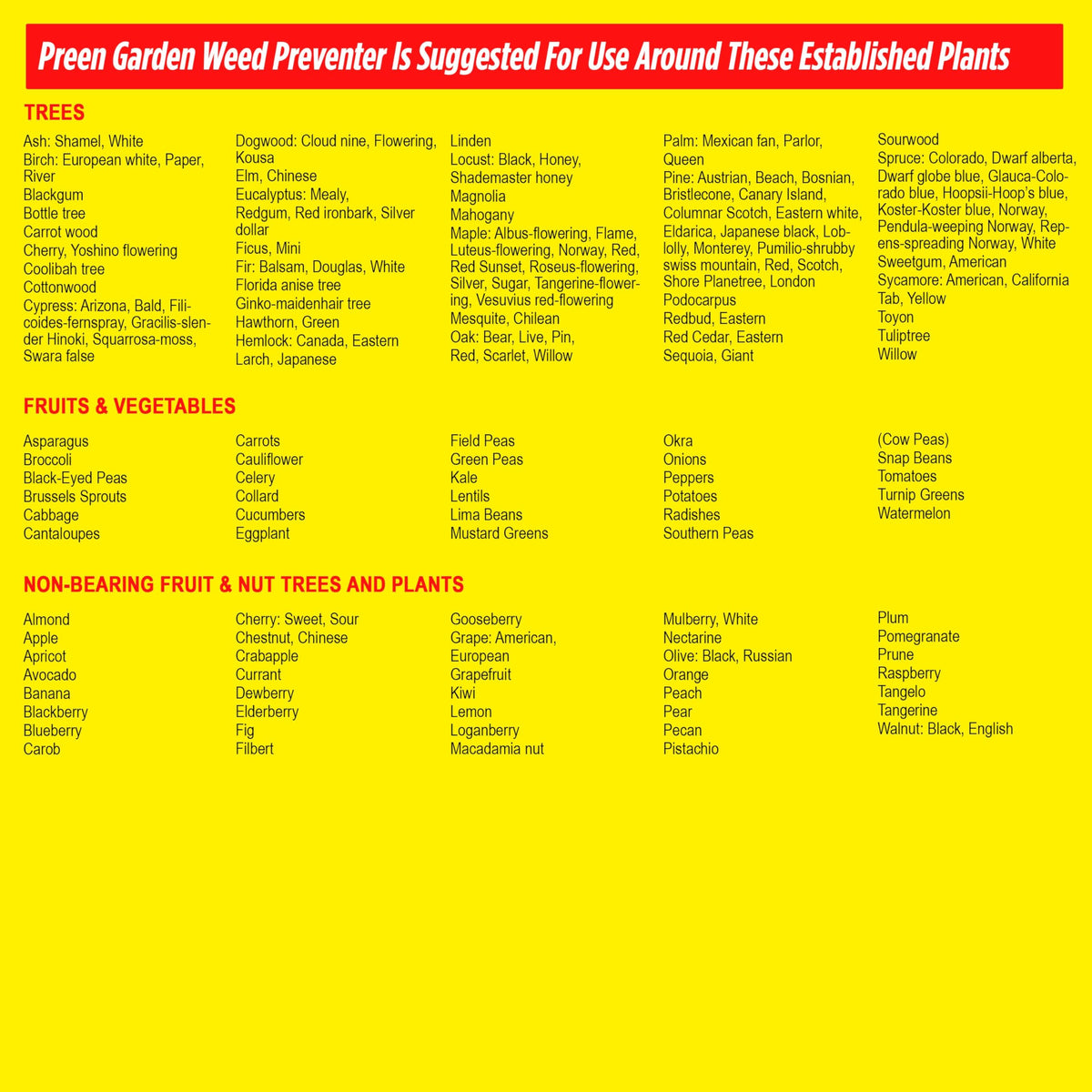 Preen Garden Weed Preventer works with seasonal application in spring, summer, or fall