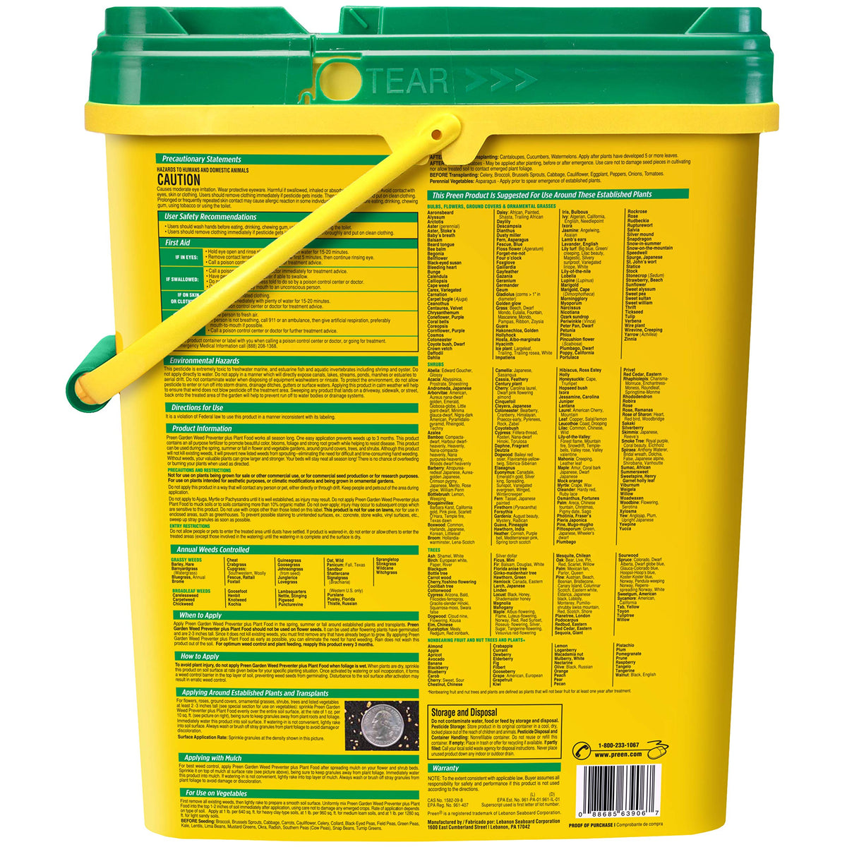 Preen scoop included for precise application around beds and trees.