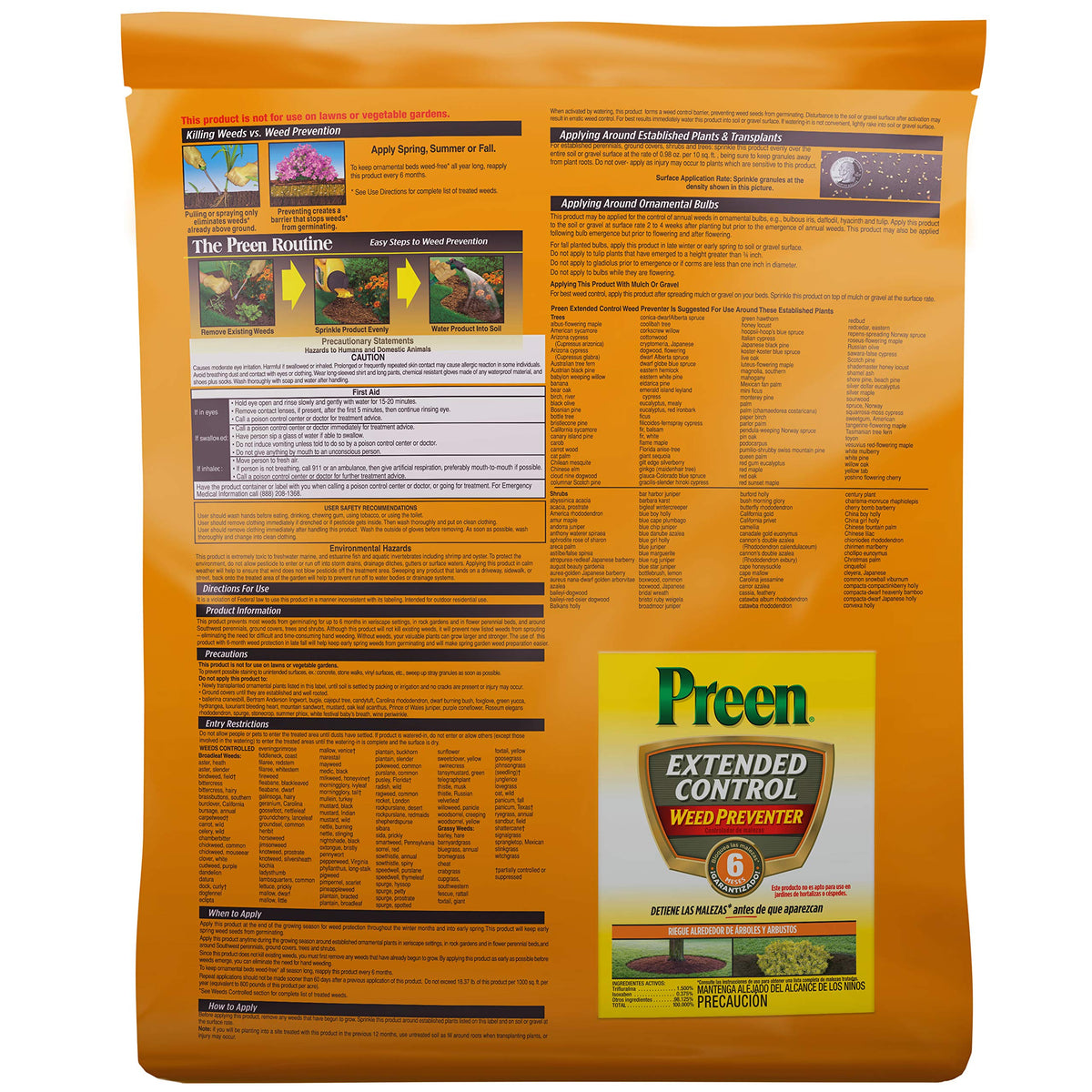 Preen weed preventer bottle with flip-top applicator refills for easy use.