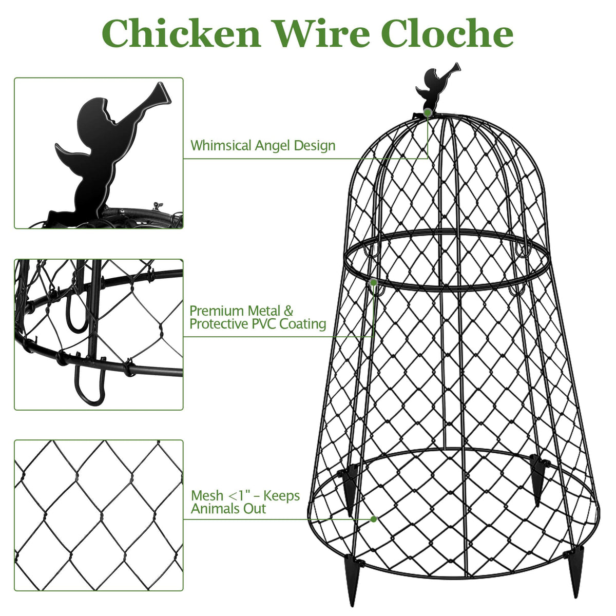 PREMILITY garden cloche with removable top for easy watering and care.
