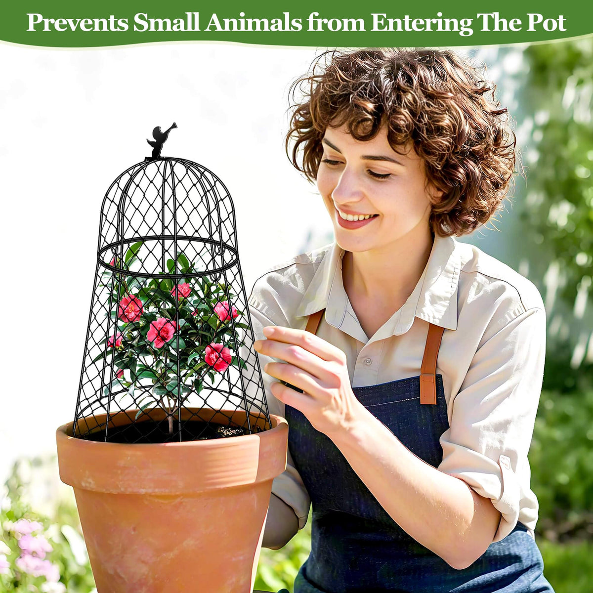 PREMILITY rustproof metal cloche withstands outdoor conditions across seasons.
