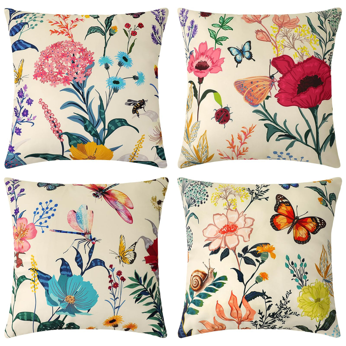 Premillow floral pattern outdoor pillow cover brightens patio decor and resists splashes.