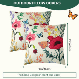 Premillow single-side floral print adds vibrant color to outdoor seating.