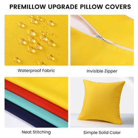 Premillow solid linen style outdoor pillow cover for 18x18 cushions.