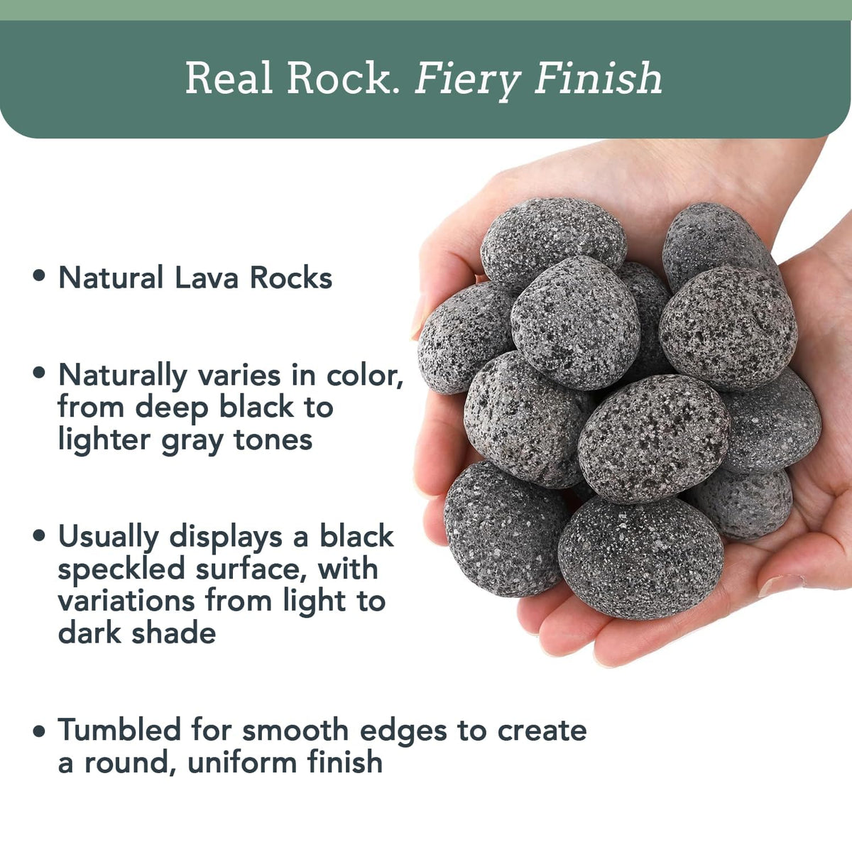 Premium Pebbles lava rocks rounded and polished by tumbling