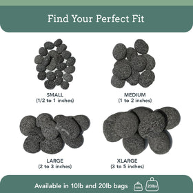 Premium Pebbles lava rocks arranged for rectangular fire pit setup