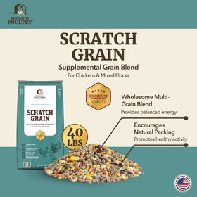 Premium Poultry foraging enrichment scenario encouraging pecking and activity.