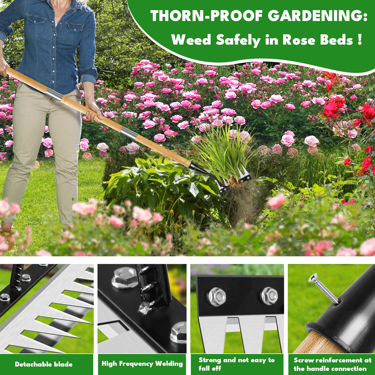 PREMJIN ergonomic angle handle reduces fatigue during long garden sessions