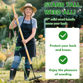 PREMJIN iron weeding rake 2.0 head for tough, dry soil and fast weed removal