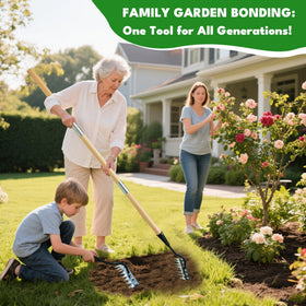 PREMJIN multi-task garden tool switches from weeding to planting bulbs with ease