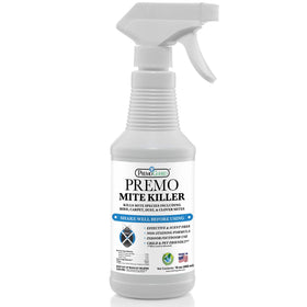 Premo Guard natural mite spray bottle for home mite control.