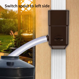 Prestantious diverter installed on the downspout for easy, tool-free setup.