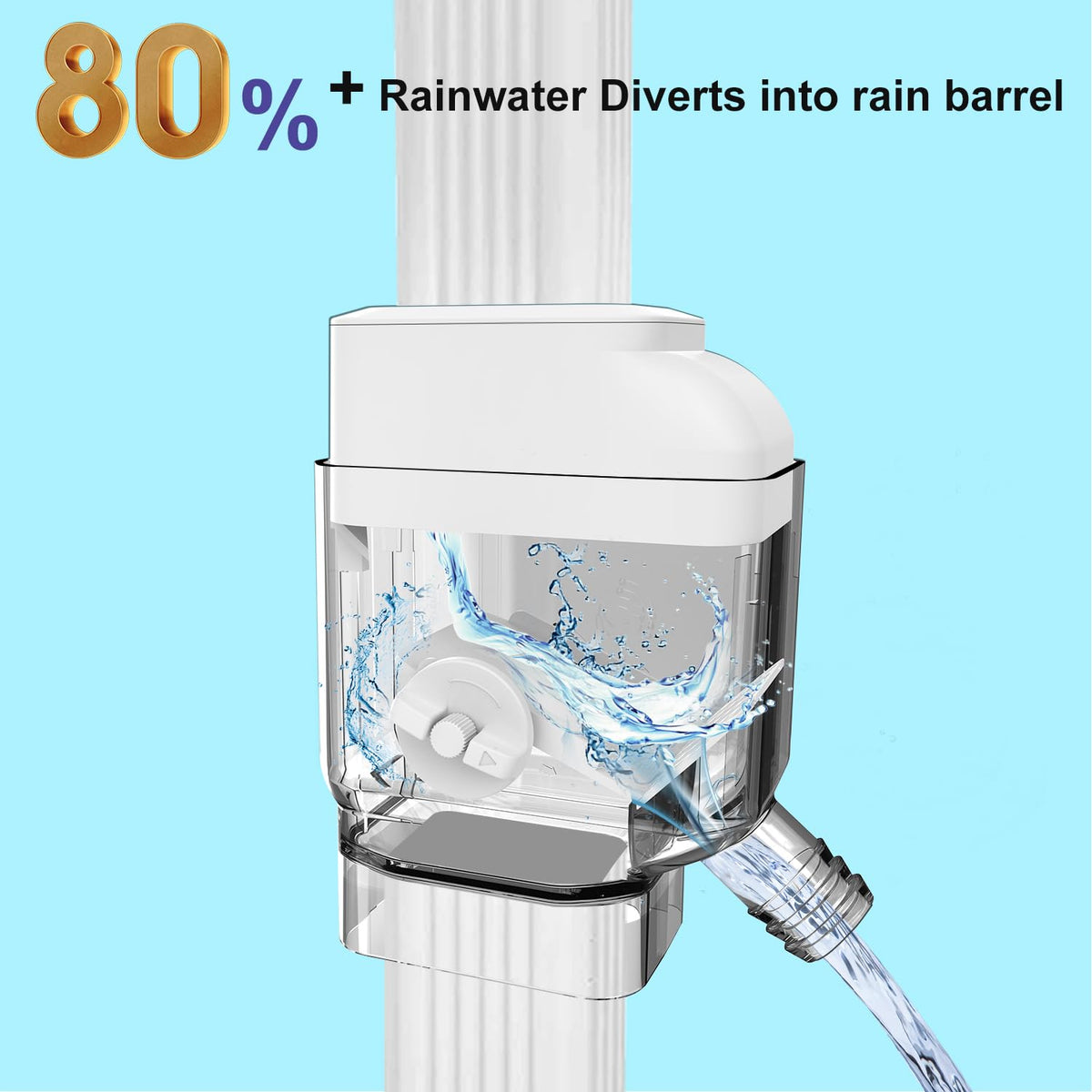Prestantious diverter captures over 80% of rooftop runoff for faster rainwater collection.