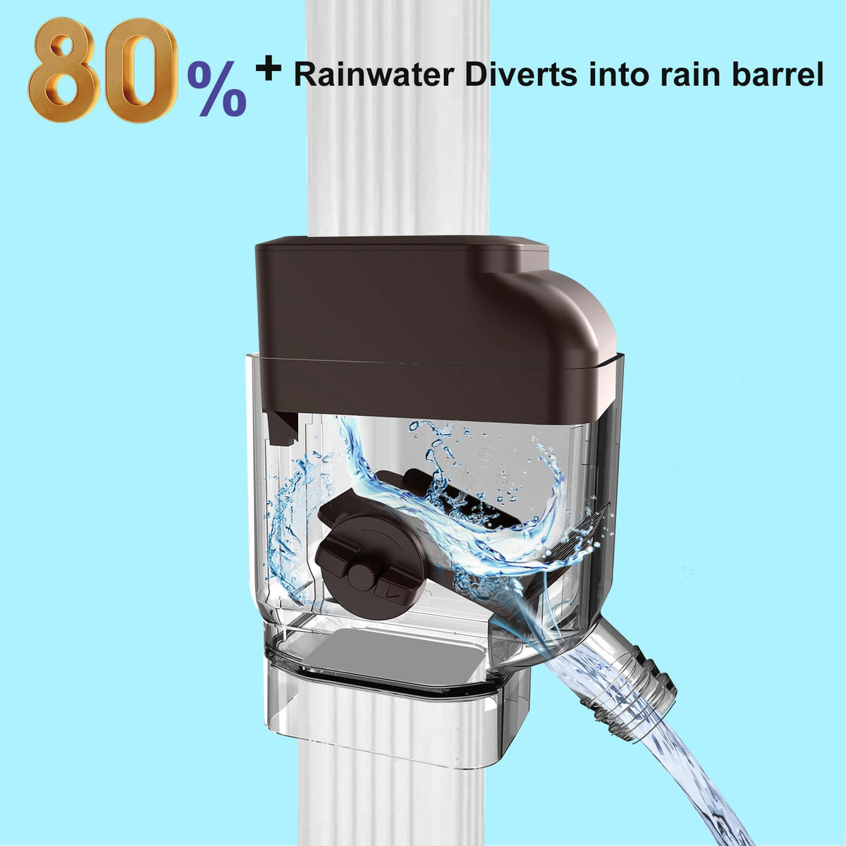 Adjustable valve on the Prestantious diverter enables precise water collection control.