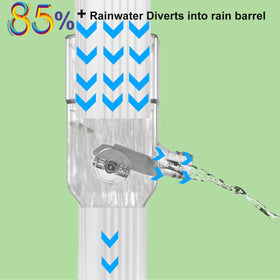 Prestantious 4ft hose connects the diverter to a rain barrel for steady water flow.