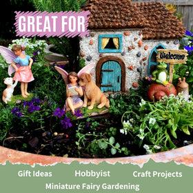 PRETMANNS Durable resin construction resists weather in fairy gardens.