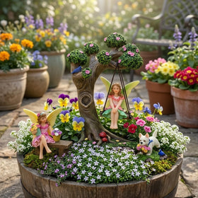 PRETMANNS hand-painted fairy figures display intricate artistry indoors.