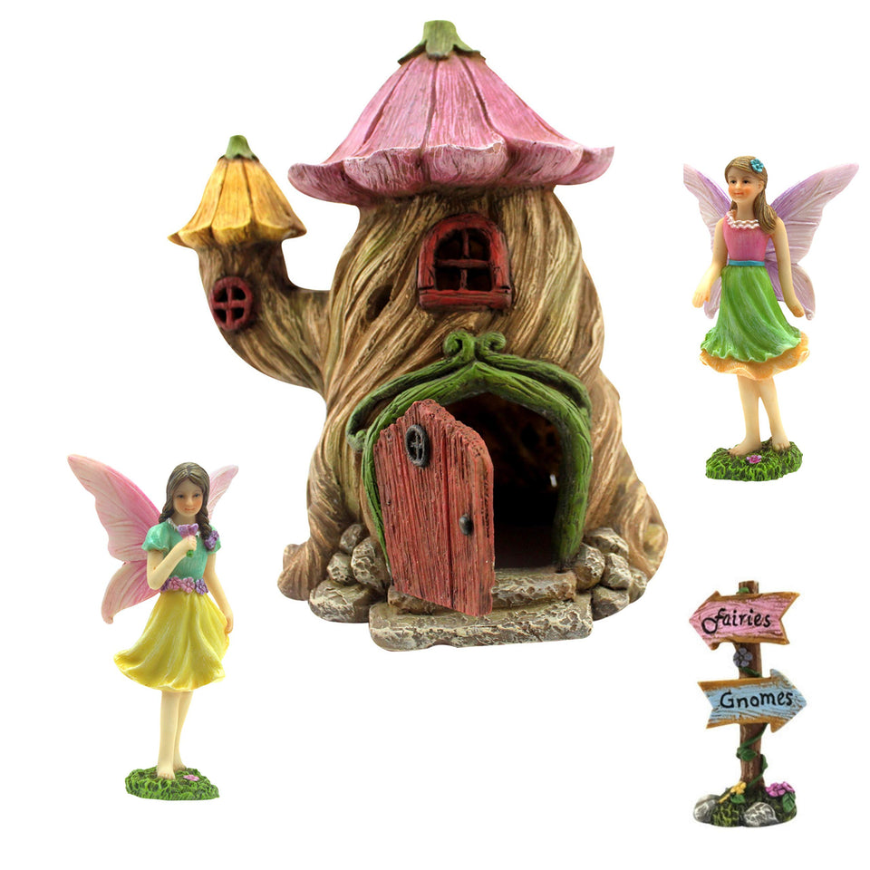 PRETMANNS Fairy House exterior in a sunlit garden adds outdoor whimsy.