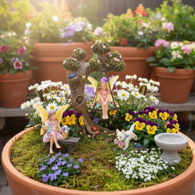 PRETMANNS miniature fairy figurines add character to small scale landscapes.