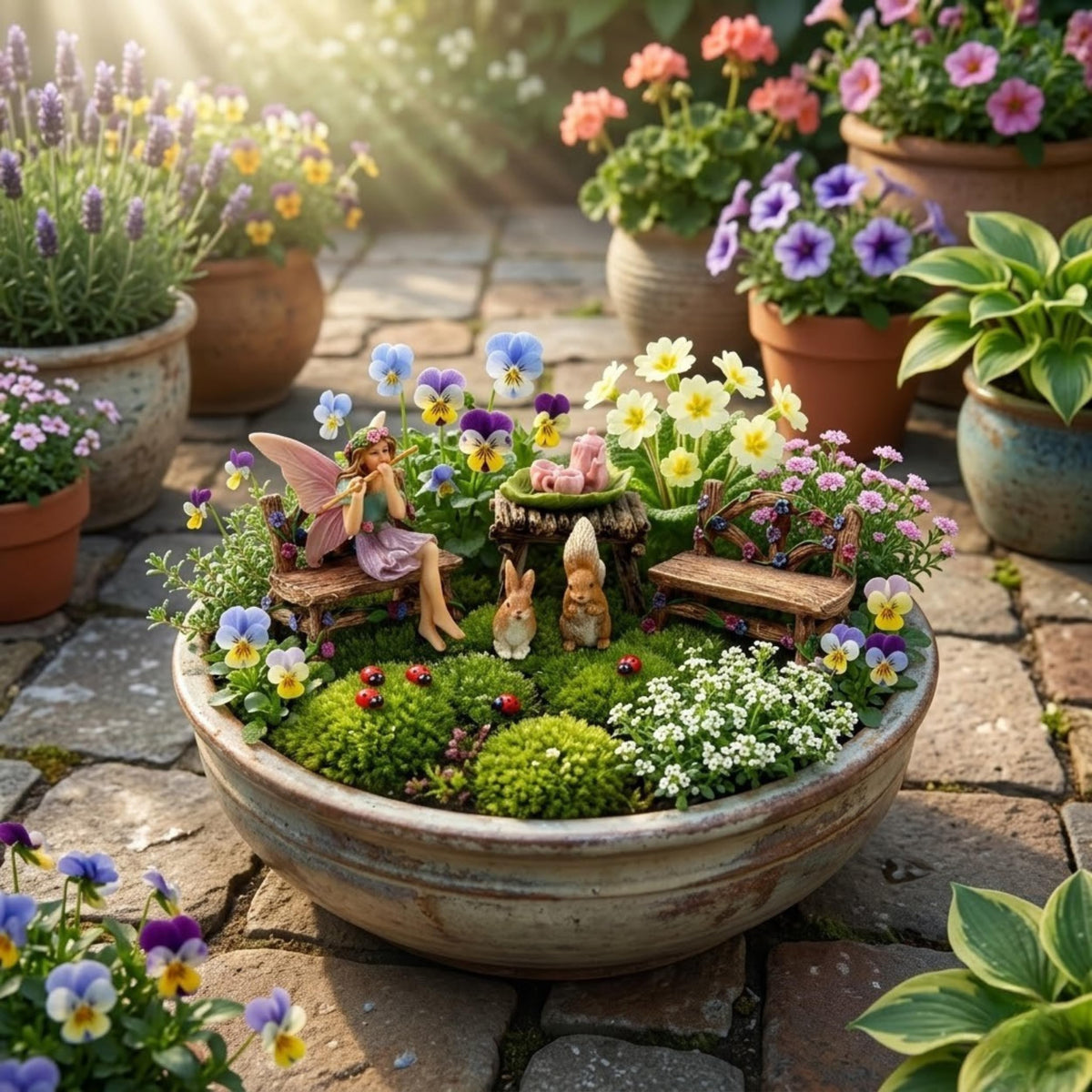 PRETMANNS Miniature furniture set enhances tiny village layout