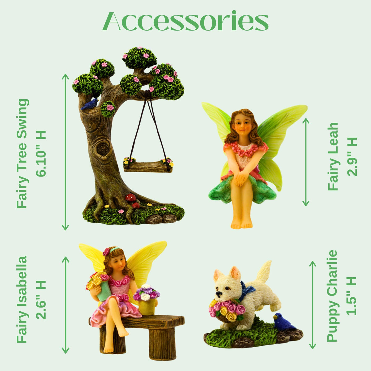 PRETMANNS puppy figure brings friendly charm to a fairy village.
