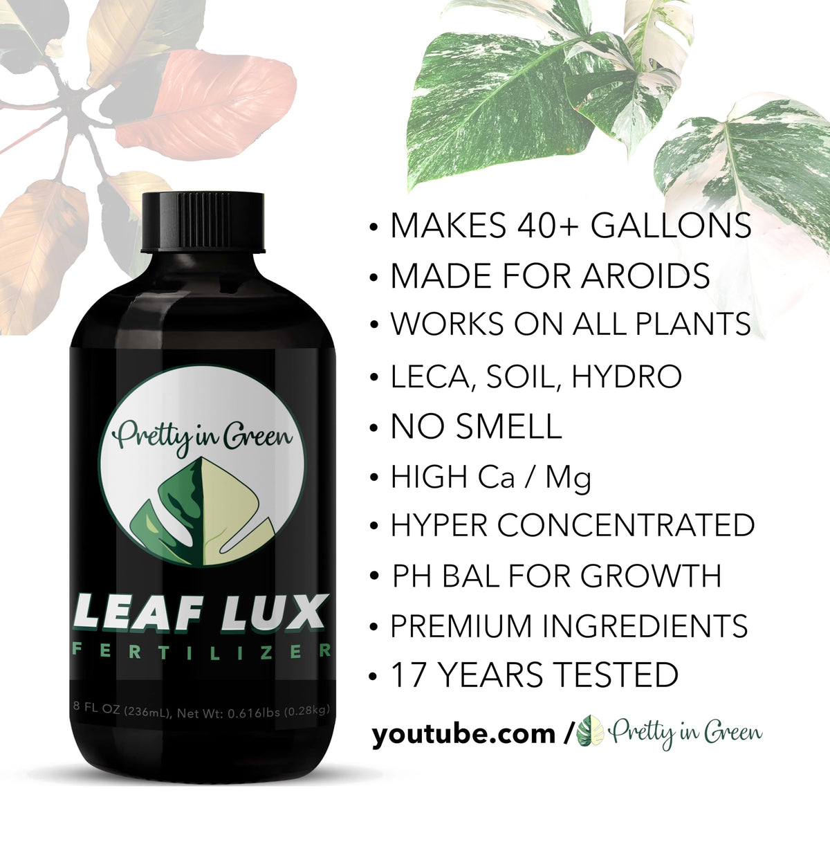 Leaf LUX dilution guide showing safe mixing for various media