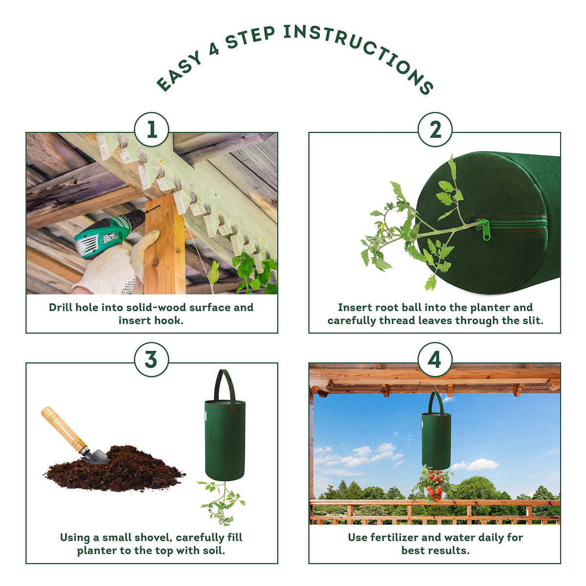 Pri Gardens Upside Down Planter two-pack packaging demonstrates value.