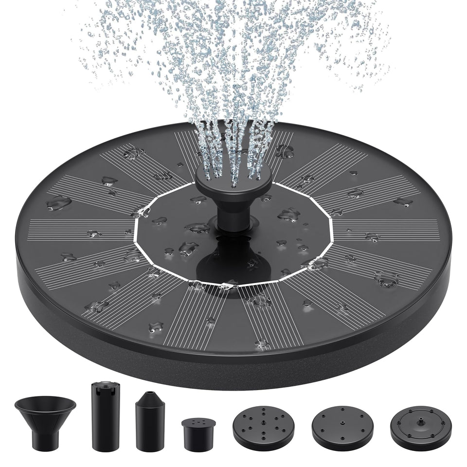 Priksia Solar Water Fountain base enables versatile placement and ambiance.