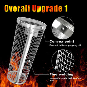 PrinChef grill basket rolling action helps cook veggies evenly with minimal flipping.