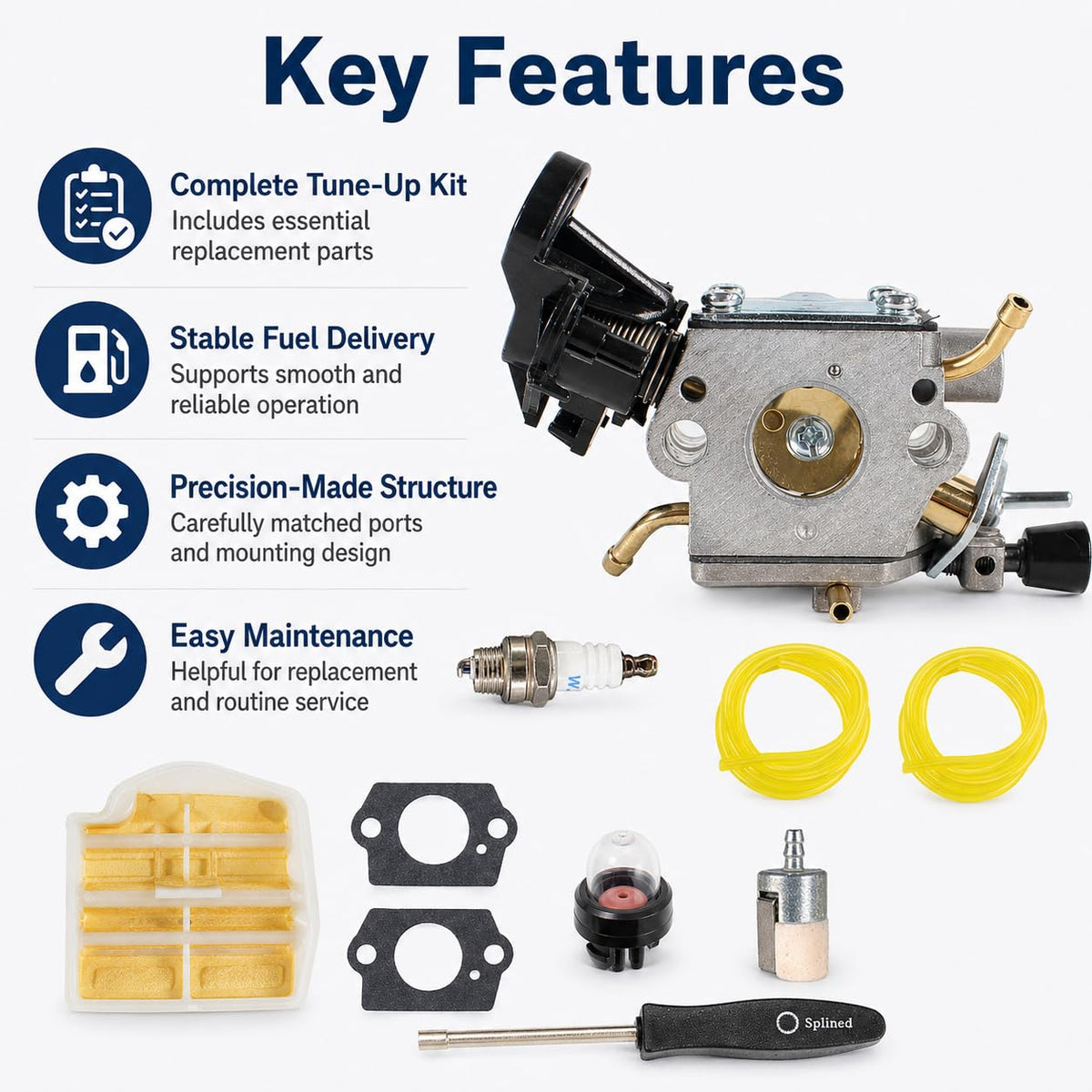 Pro Chaser C1M-EL37B carburetor, compatible part with durable seals