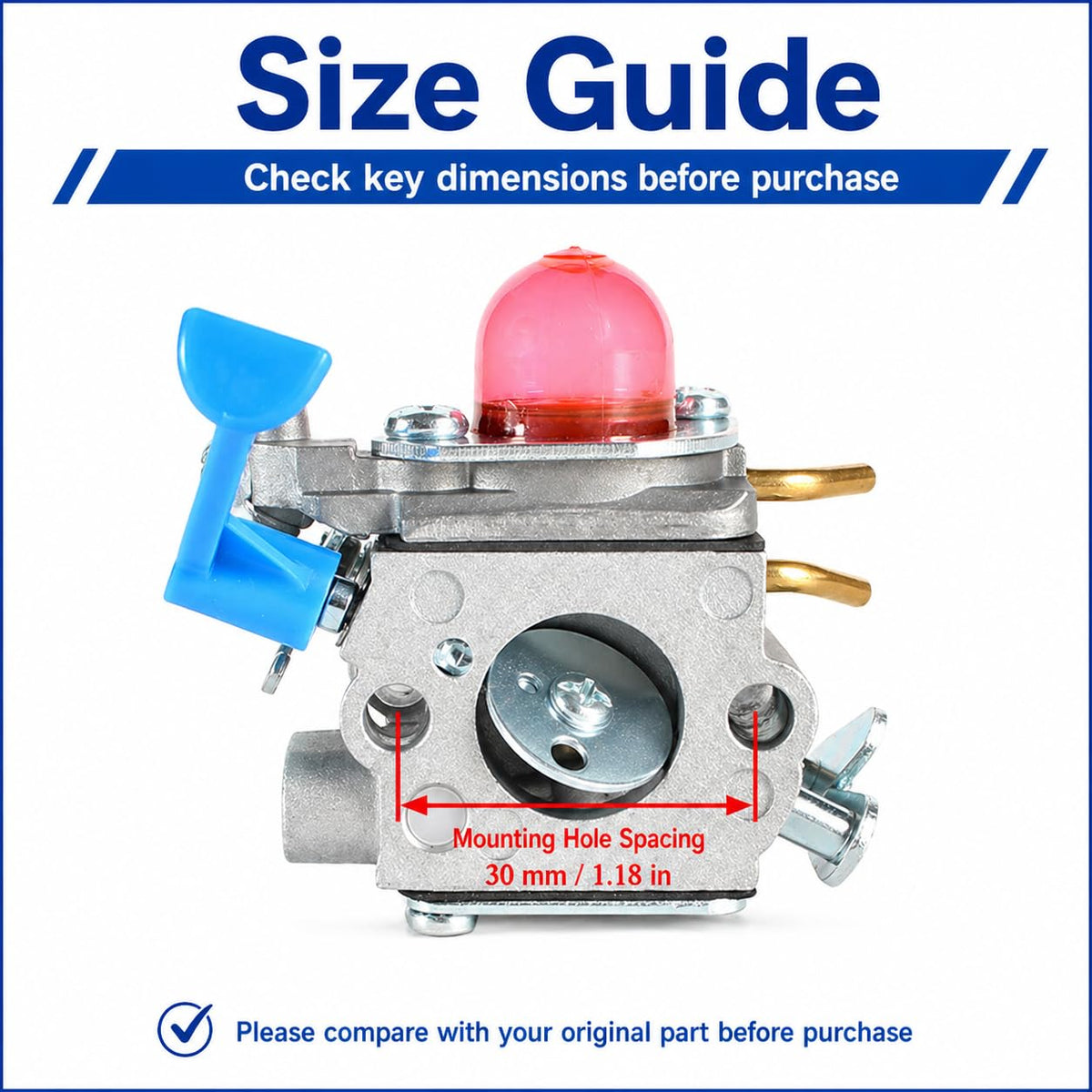 Pro Chaser Husqvarna-compatible carburetor suitable for multiple Husqvarna trimmer models.